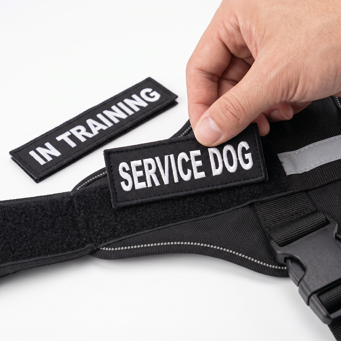 Dog Tactical Harness Customisable ID Patches Handle Reflective Adjustable XS–XL – Pethurst