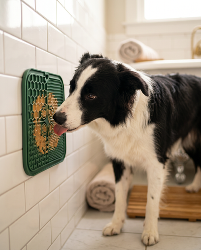 Dog Lick Mat Enrichment Kit Silicone 4-Section Non-Slip with Spreader – Pethurst