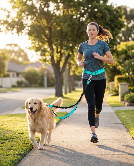 Hands-Free Dog Running Leash Bungee Waist Belt Adjustable Shock-Absorbing Reflective – Pethurst