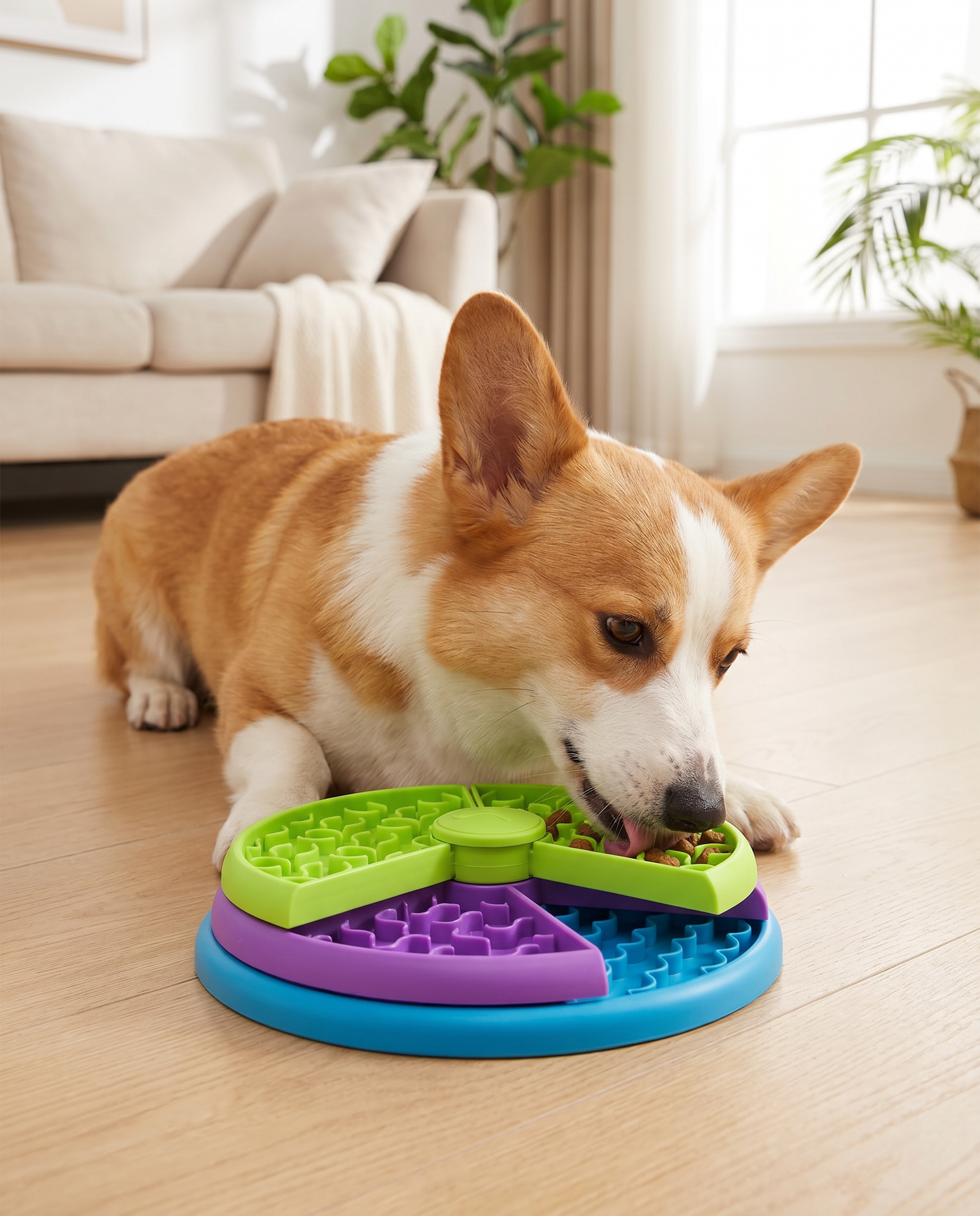 Slow Feeder Dog Bowl Rotating Puzzle 3-Section Detachable Brain Stimulation All Breeds – Pethurst